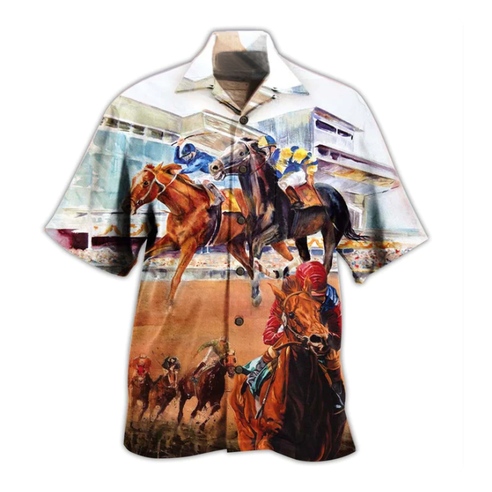 horse racing dress shirts Kentucky Derby Men's Horse Horse Racing Shirt Summer Hawaiian Shirt Button  Up Shirt Short Sleeve Sports Fashion Streetwear Casual Outdoor Hawaiian  Summer Spring Cuban Collar Print Funny Kentucky 2026