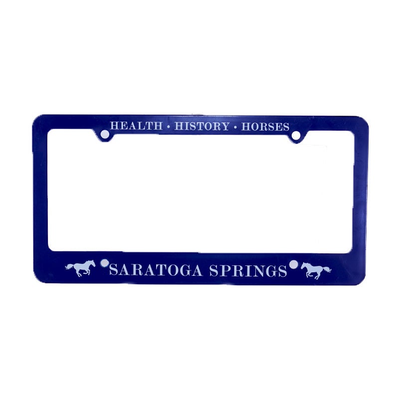 "Health History Horses" Saratoga License Plate Frame Gift Shop