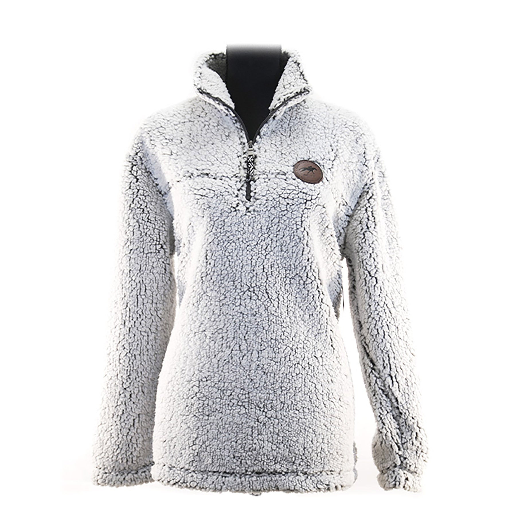 Sherpa pullover with patch store