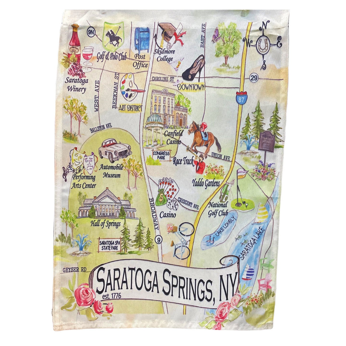 Saratoga Springs Map Garden Flag Gift Shop & Custom Framing
